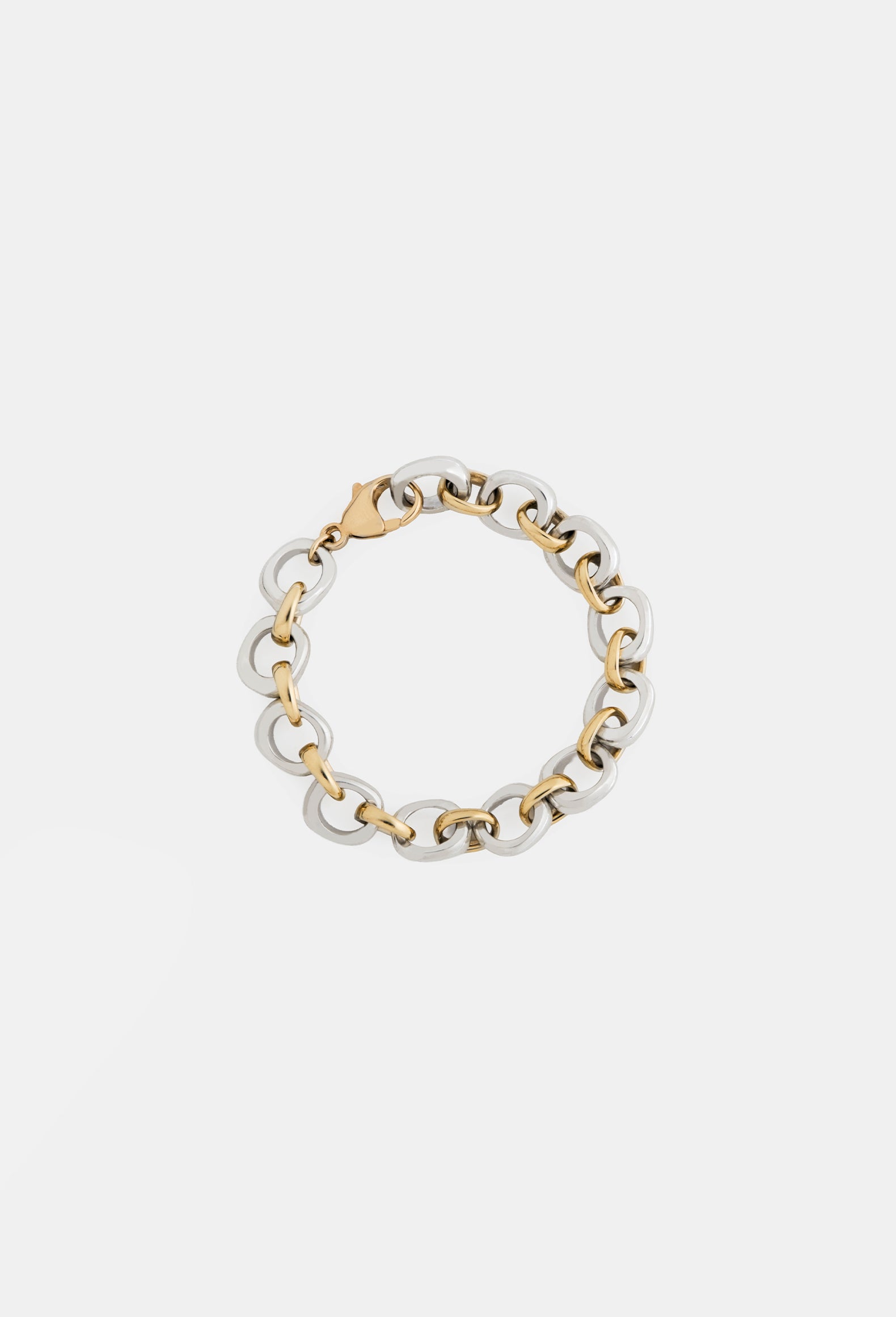 Everydae Link Bracelet in Multi 14 (silver + solid 14K Yellow Gold)