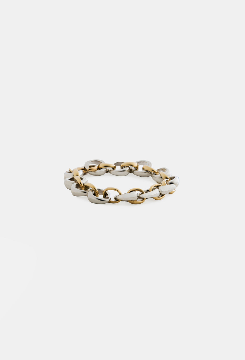 Everydae Link Bracelet in Multi 14 (silver + solid 14K Yellow Gold)
