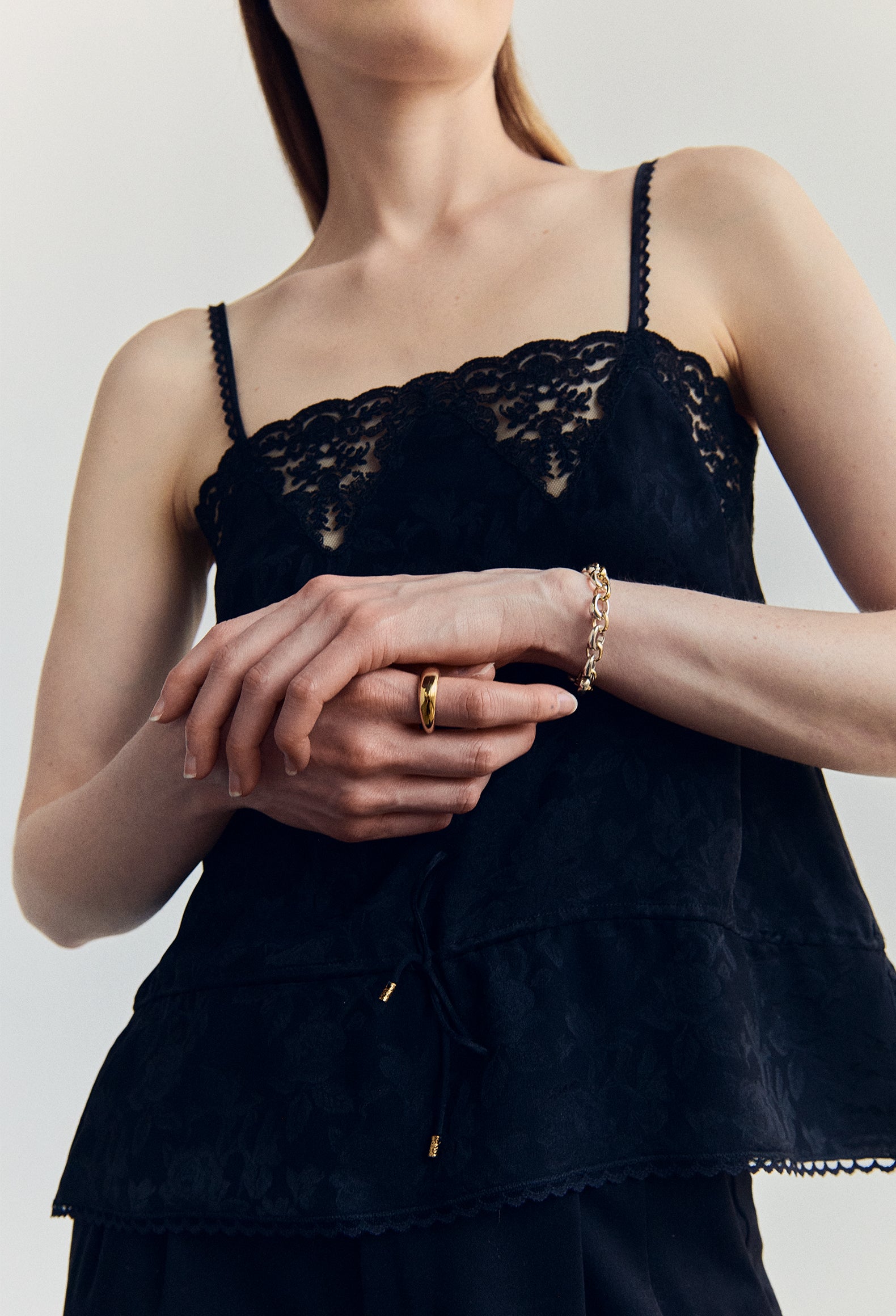 Everydae Link Bracelet in Multi 14 (silver + solid 14K Yellow Gold)