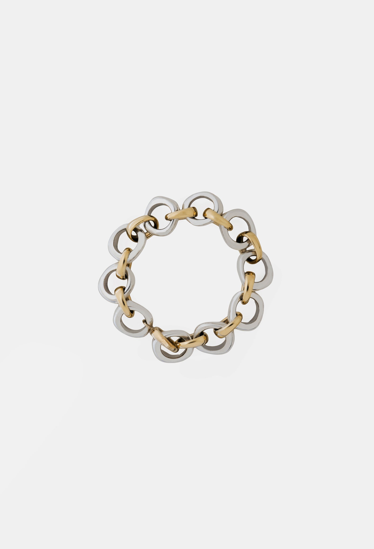 JUMBO Link Bracelet in Multi 14 (silver + solid 14K Yellow Gold)