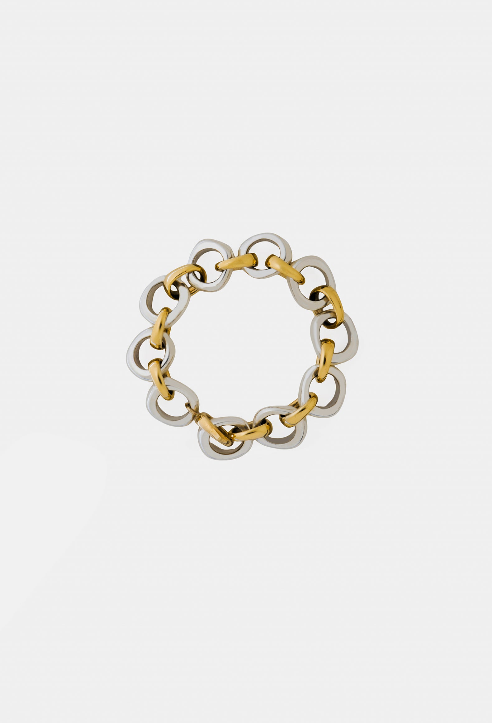 JUMBO Link Bracelet in Multi 18 (silver + solid 18K Yellow Gold)