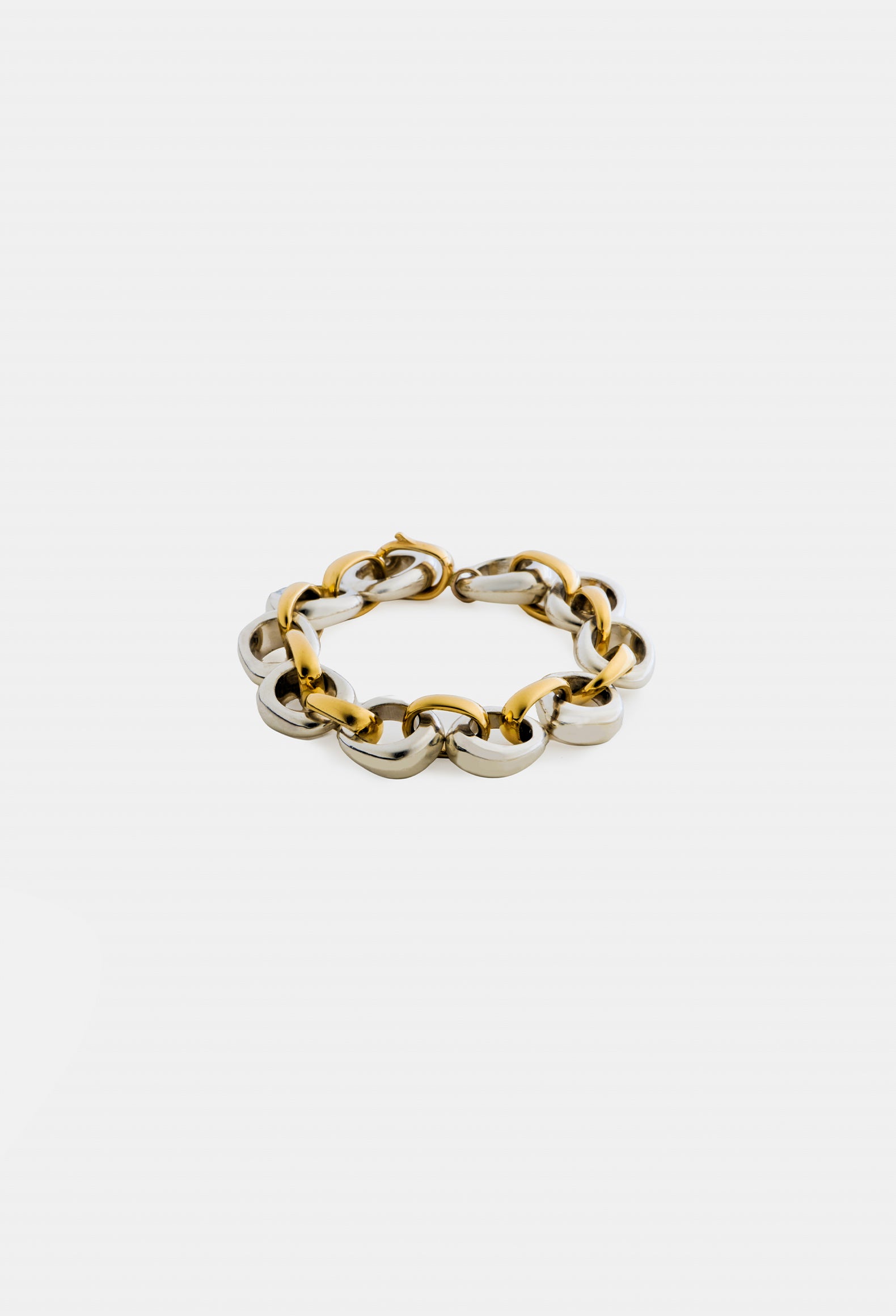 JUMBO Link Bracelet in Multi 18 (silver + solid 18K Yellow Gold)