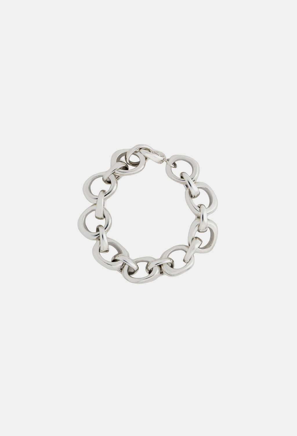 JUMBO Link Bracelet in Solid 14K White Gold