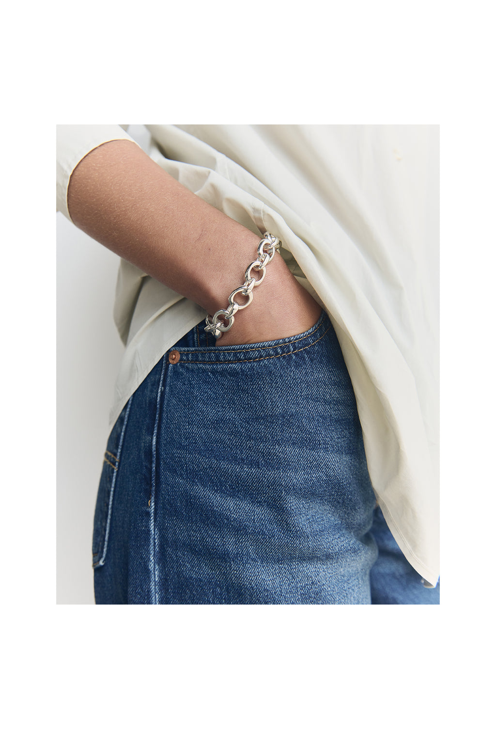 JUMBO Link Bracelet in Solid Silver
