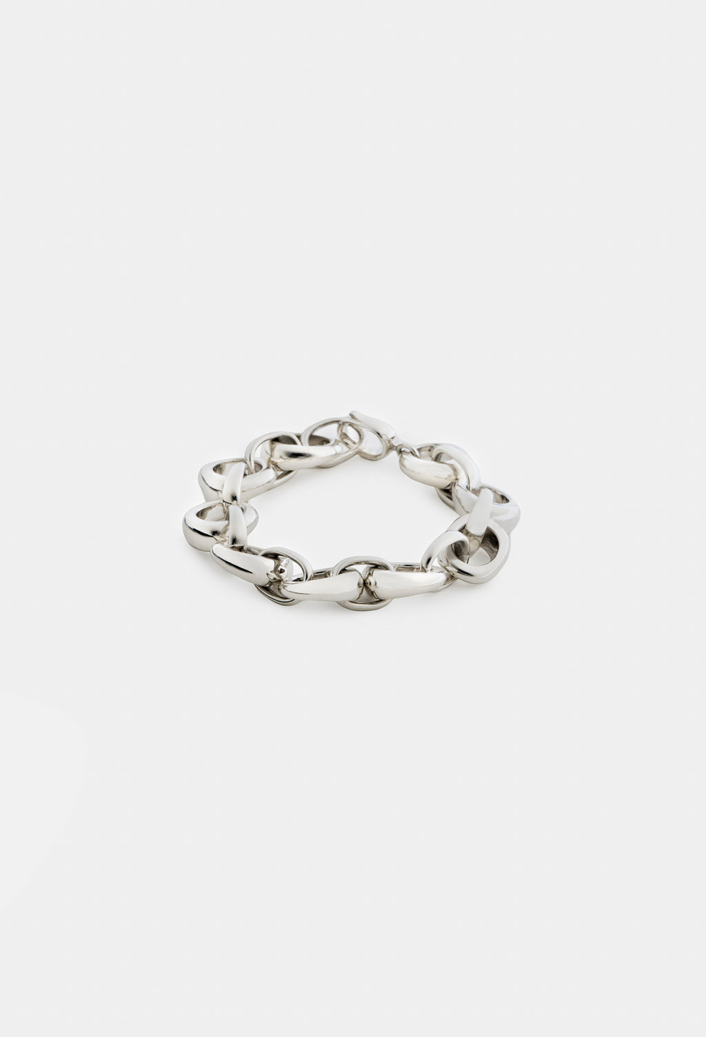 JUMBO Link Bracelet in Solid 14K White Gold