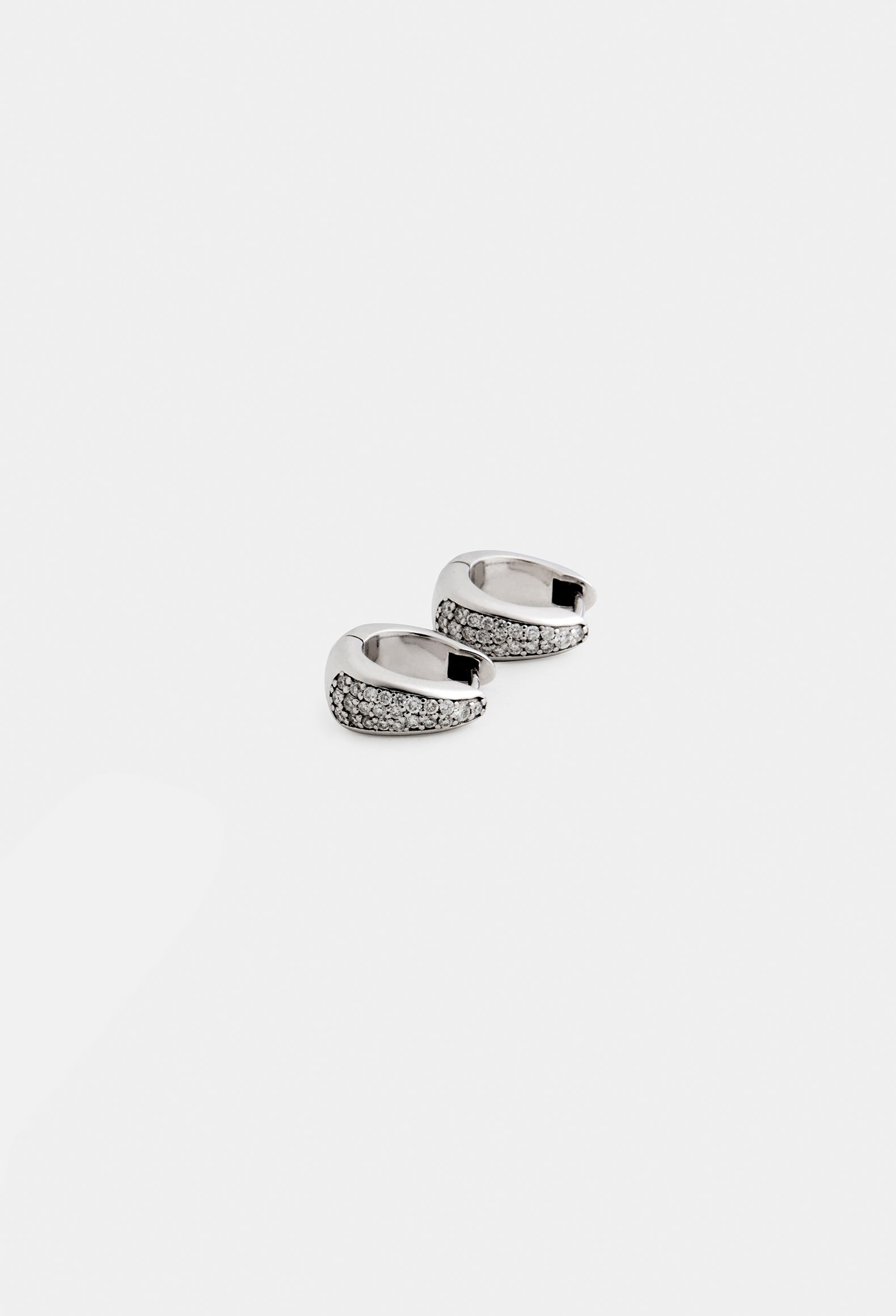 Everydae Huggies in 14K White Gold with Pave Diamonds