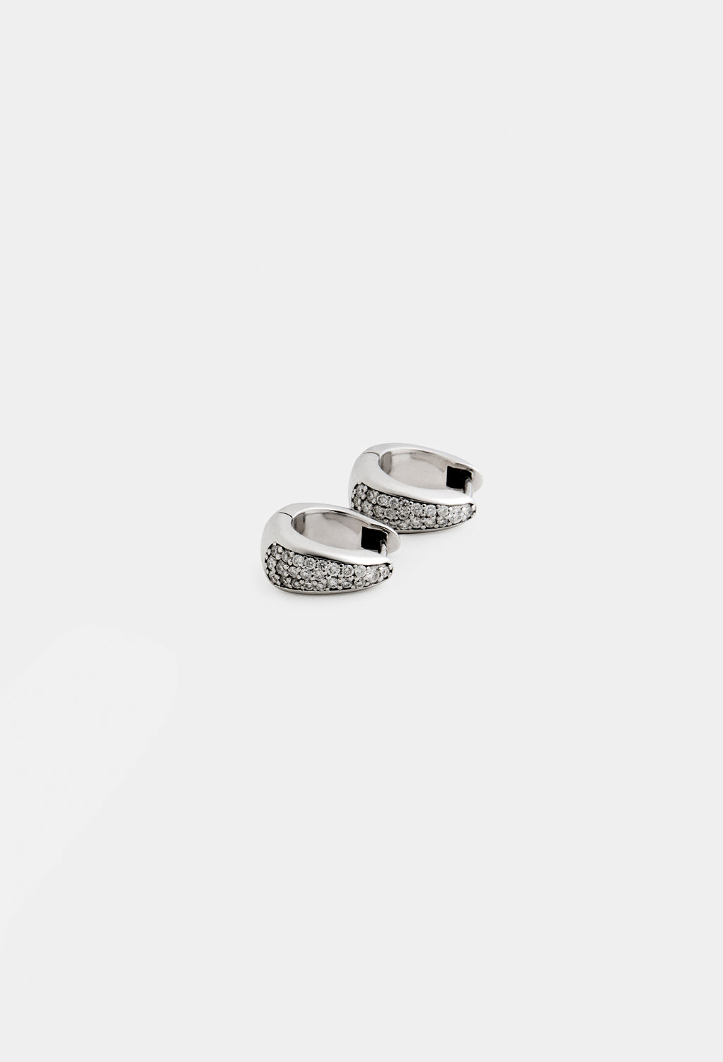 Everydae Huggies in 14K White Gold with Pave Diamonds