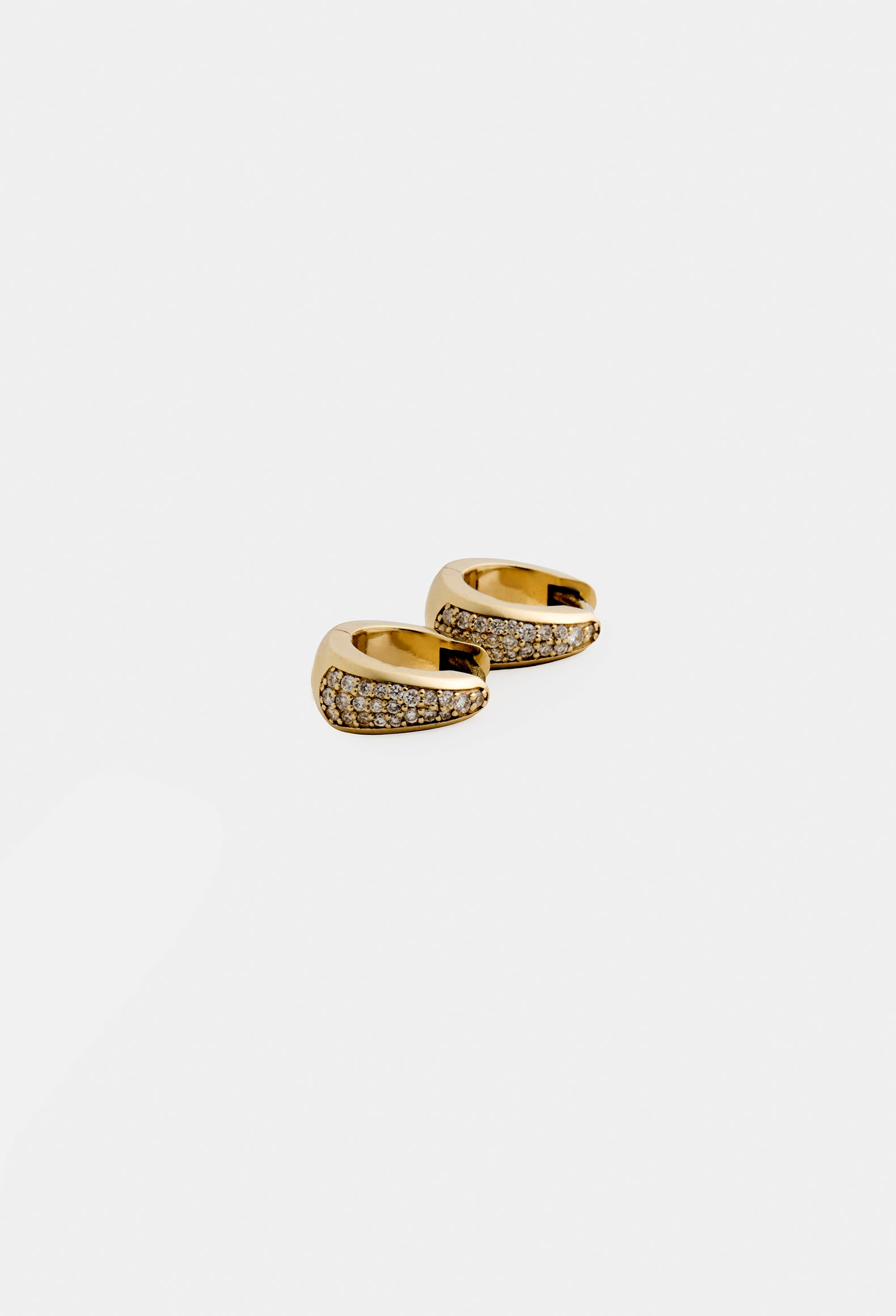 Everydae Huggies in 14K Yellow Gold with Pave Diamonds