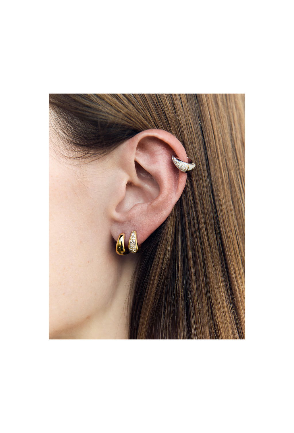 Everydae Huggies in 14K Yellow Gold with Pave Diamonds